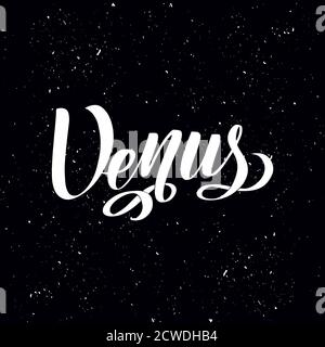 Venus. Isolated inscription. Planet Venus for print, school textbook Stock Vector