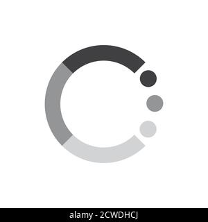 letter c gradient dots process logo vector Stock Vector