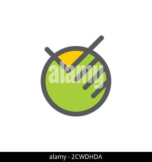 check mark hand geometric logo vector Stock Vector