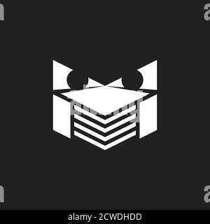letter m simple geometric robot face logo vector Stock Vector