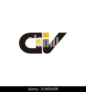 letter cv abstract windows geometric simple logo vector Stock Vector