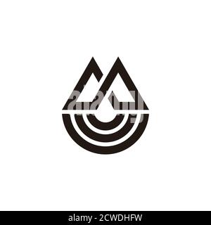 letters mu abstract stripes geometric line logo vector Stock Vector