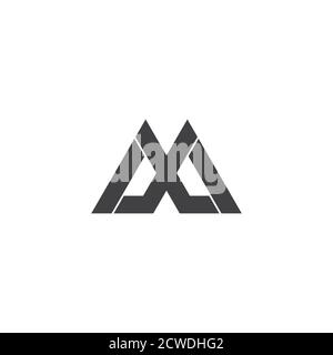 letter mx simple geometric modern triangle symbol logo vector Stock Vector