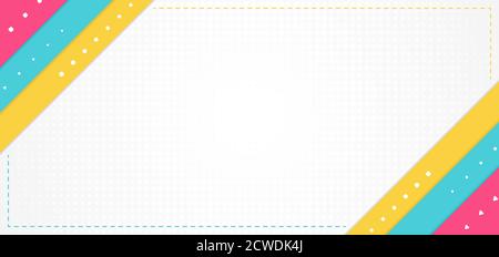 Colorful overlap layer colorful shape design dashed line frame style. vector illustration. Stock Vector