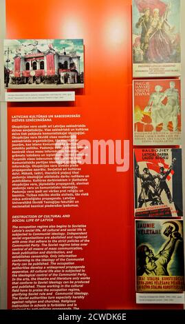 Museum of the Occupation of Latvia: Soviet posters, Riga Stock Photo