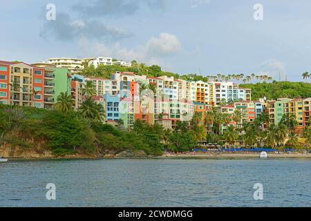 Marriott's Frenchman's Cove hotel at Long Bay on May 30, 2014 in Charlotte Amalie, Saint Thomas, US Virgin Islands, USA. Stock Photo