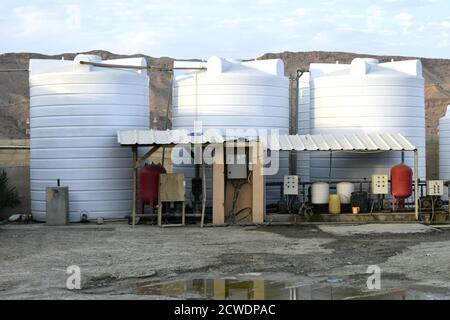 Industrial water tank In the factory Used for agriculture and consumption. Muscat, Oman Stock Photo