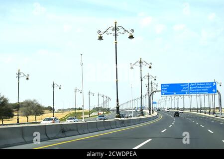 Oman to Nizwa city highway road travel. Muscat, Oman. Amazing ...