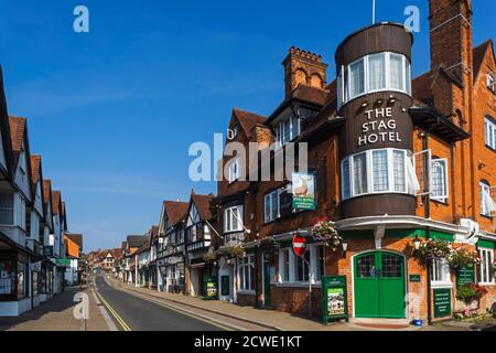 England, Hampshire, New Forest, Lyndhurst, Street Scene Stock Photo