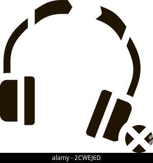 Broken Earphones Icon Vector Glyph Illustration Stock Vector