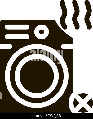 Broken Washer Icon Vector Glyph Illustration Stock Vector