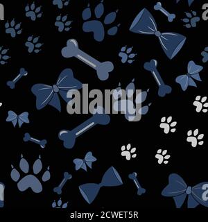 Seamless Dog Paw Pattern. Vector Illustration Stock Vector