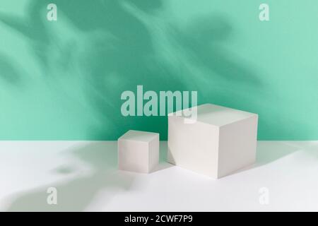 Background mock up with podium for product display with shadows Stock Photo