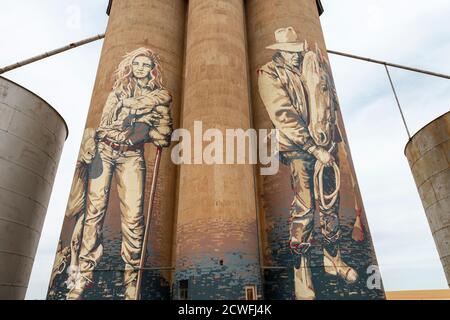 Silo Art Trail at Roseberry in Country Victoria, Australia Stock Photo