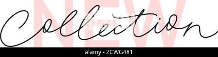 New collection continuous line vector lettering.  Stock Vector