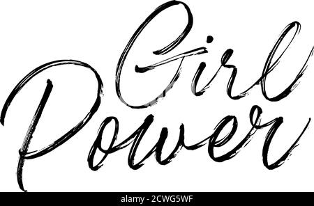 Girl Power ink pen vector lettering Stock Vector