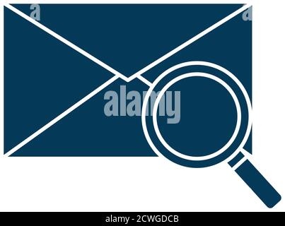lupe with envelope silhouette style icon vector design Stock Vector