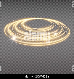 Bright halo. Abstract glowing circles. Light optical effect halo on transparent background. Vector illustration Stock Vector