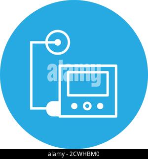 Insulin pump. Diabetes line icon, glucose monitoring life. Modern infographic logo and pictogram Stock Vector