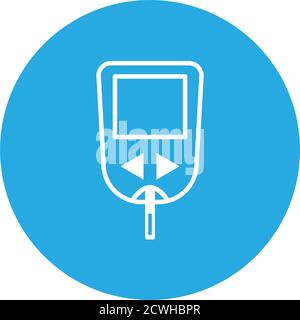 Glucometer, sugar measurement line icons. Diabetes disease icons set, glucose monitoring life. Collection modern infographic logo and pictogram Stock Vector