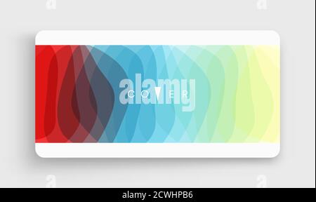 Cover design template. Abstract wavy background with dynamic effect. 3d vector illustration for brochure, banner, flyer or presentation. Stock Vector