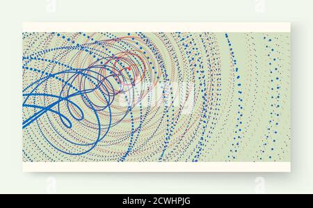 Array with dynamic particles. Swirl with connected dots. Abstract science or technology background. 3d vector illustration. Stock Vector
