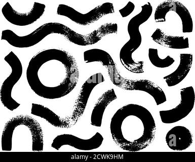 Black paint brush strokes vector collection.  Stock Vector