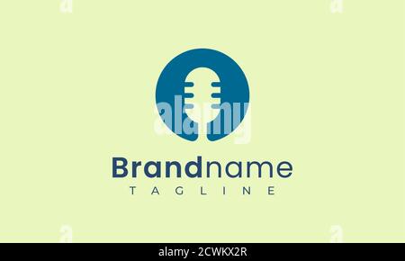 podcast logo template with simple and modern shape Stock Vector