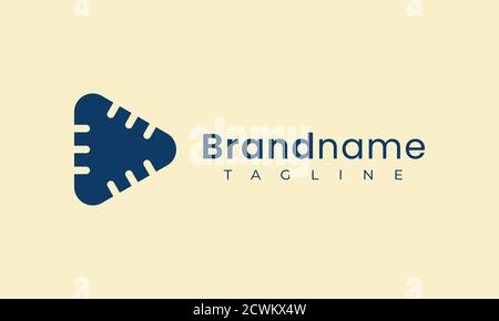 microphone play logo template with simple and modern shape Stock Vector
