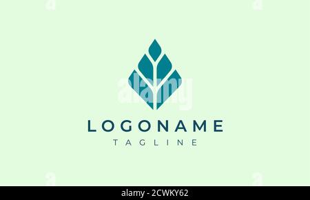 Leaf logo template with simple shape Stock Vector