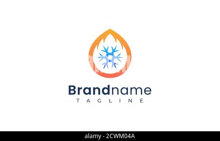 fire and ice logo template Stock Vector