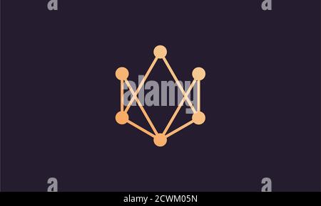 Gold connection shaped logo template Stock Vector