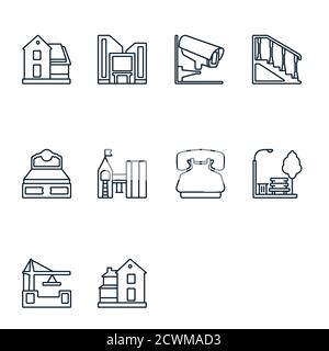 A set of building 1 icons Stock Vector