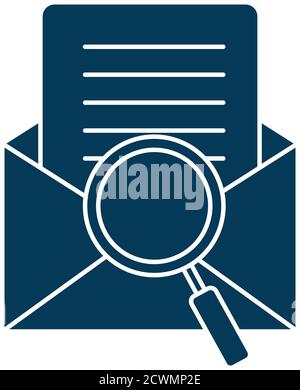 lupe with envelope silhouette style icon vector design Stock Vector