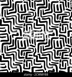 Labyrinth geometric vector seamless pattern  Stock Vector