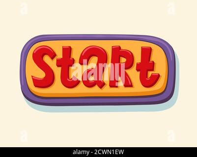 Hand drawn start web button. internet button Stock Vector
