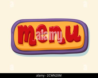 Hand drawn menu web button. internet button Stock Vector