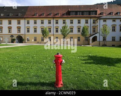 Closeup of Ettal Abbey, a Benedictine monastery in Bavaria, Germany Stock Photo