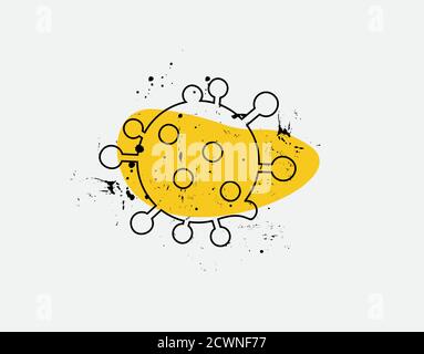 Corona Virus brush on black background in vector illustration Stock Vector