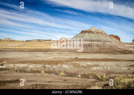 Mountains of the Painted Desert National Park in horizontal orientation with copy space. Stock Photo