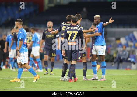 Andrea Masiello of Genoa CFC and Victor Osimhen of SSC Napoli