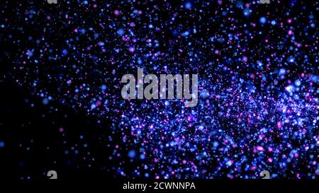 Purple stardust particles on black background, computer generated image Stock Photo