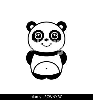 Cute Little Panda Smiling Kawaii Baby Panda Bear Kids Drawing Funny Cartoon Panda Standing Wildlife Endangered Animal The Giant Panda Vector Stock Vector Image Art Alamy