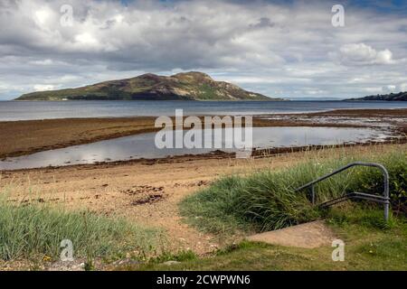 Holy Isle from Lamlash on the Isle of Arran. North Ayrshire, Scotland Stock Photo