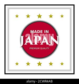Vector illustration, Made in Japan, Premium Quality. Perfect for any use. Stock Vector