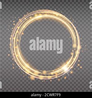 Bright halo. Abstract glowing circles. Light optical effect halo on transparent background. Vector illustration Stock Vector