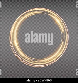 Bright halo. Abstract glowing circles. Light optical effect halo on transparent background. Vector illustration Stock Vector