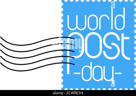 Design for celebration world post day. 9 October Stock Vector