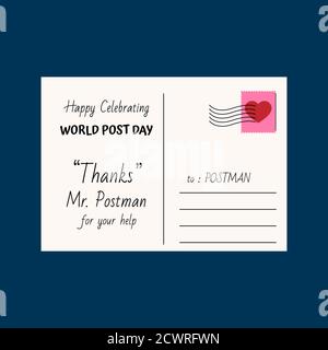 Design for celebration world post day. 9 October Stock Vector