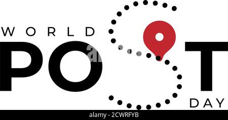 Design for celebration world post day. 9 October Stock Vector
